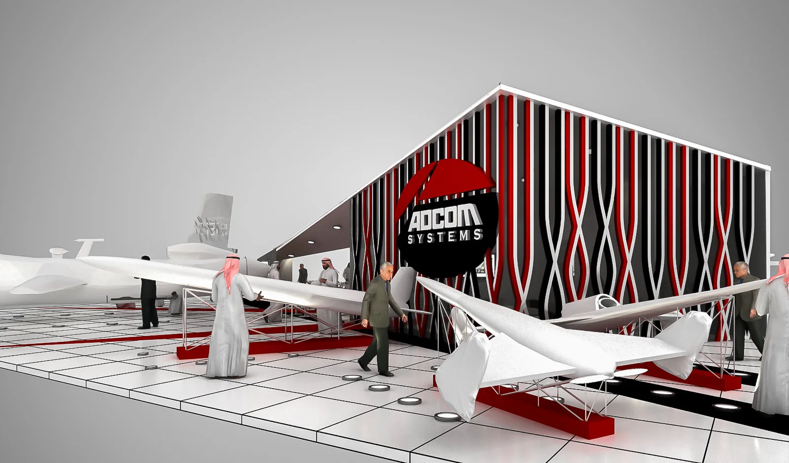 ADCOM stand with ribbons