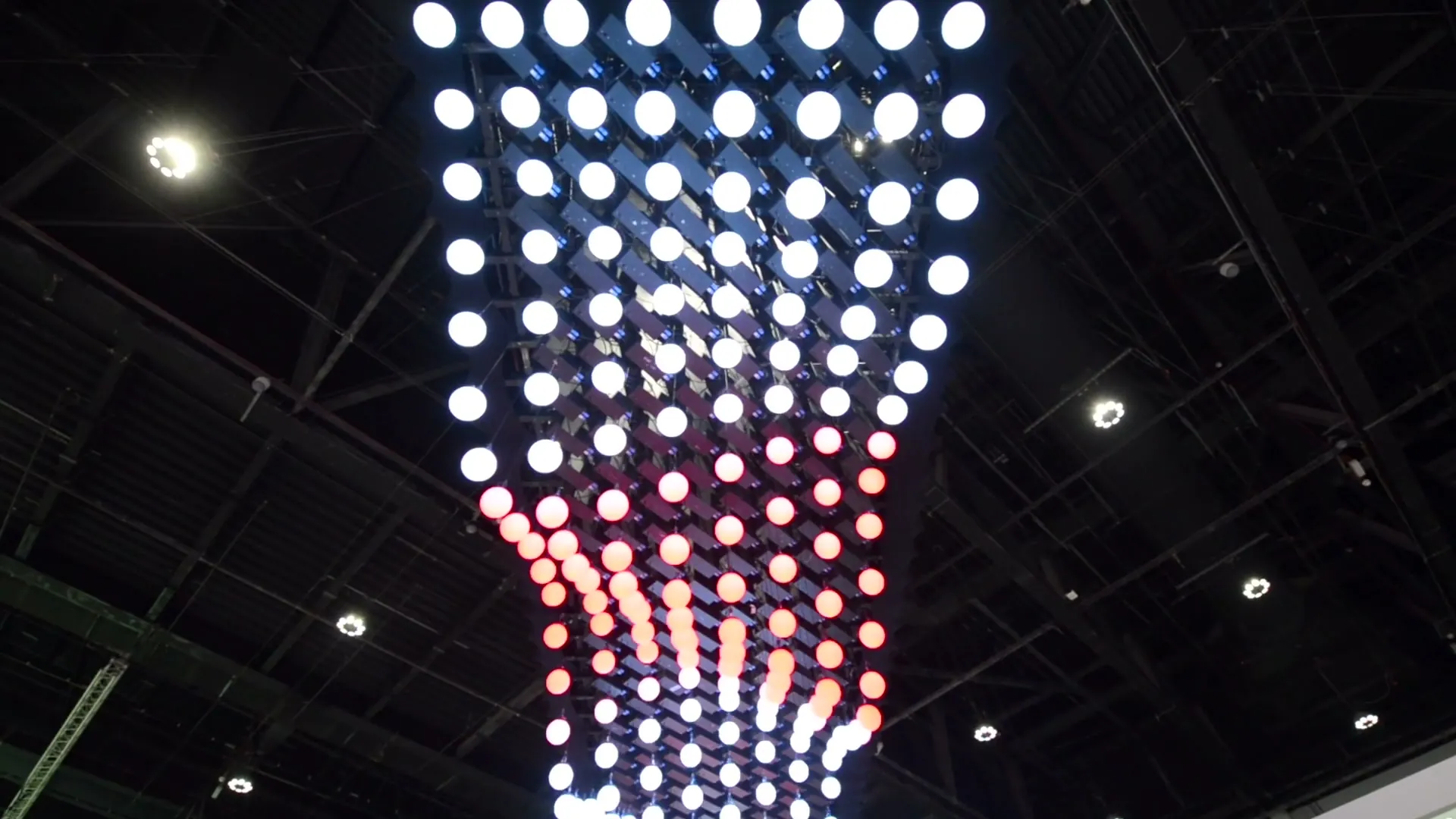 The kinetic ceiling of lit spheres at Cityscape Abu Dhabi