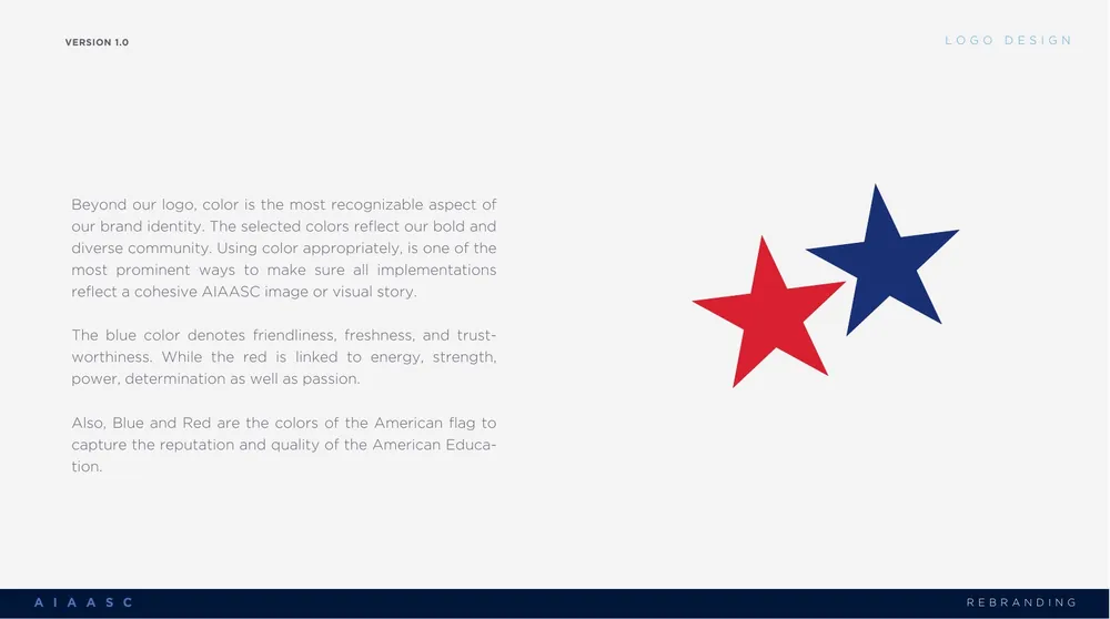 Two stars, red and blue, the colours of the American flag, with the reasons