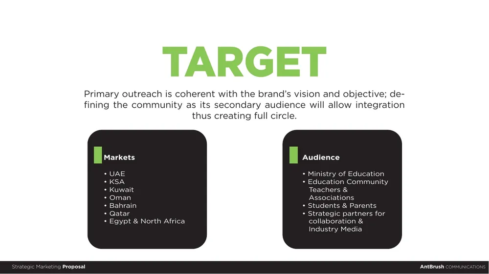 Target: seven markets and the audiences