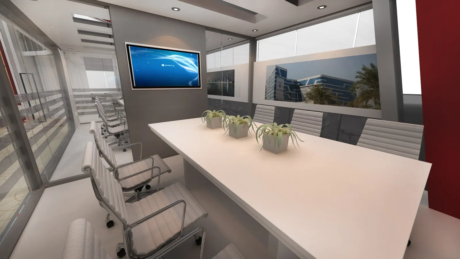 Design render: the meeting room inside one wing
